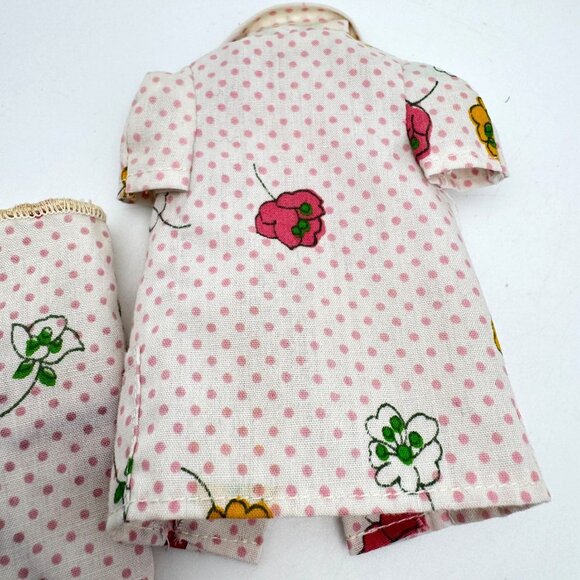 Vtg 1972 Barbie Sweet Dreams Pajamas #3350 2-Piece Set Polka Dot & Floral Design - Picture 8 of 10